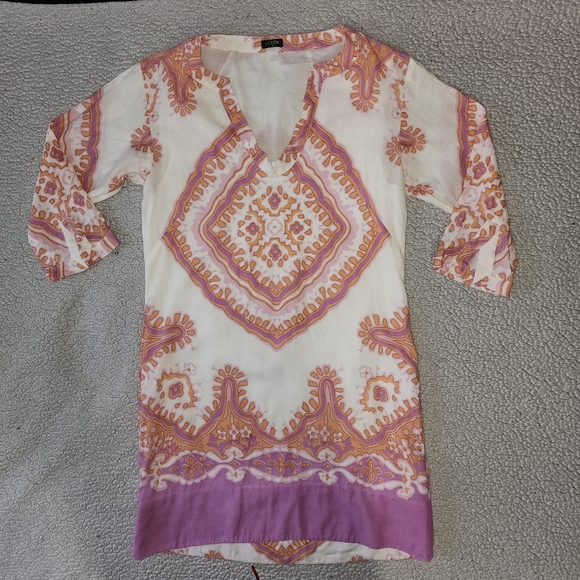 J. Crew Gorgeous 😍 , Orange , And Purple , Boho , Style Dress - Picture 4 of 16